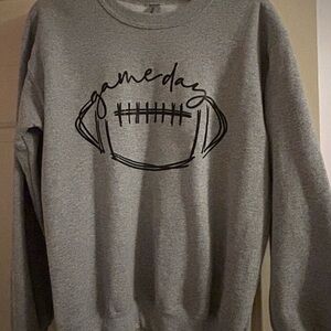 Gildan Gray Gameday Football Crewneck Sweatshirt